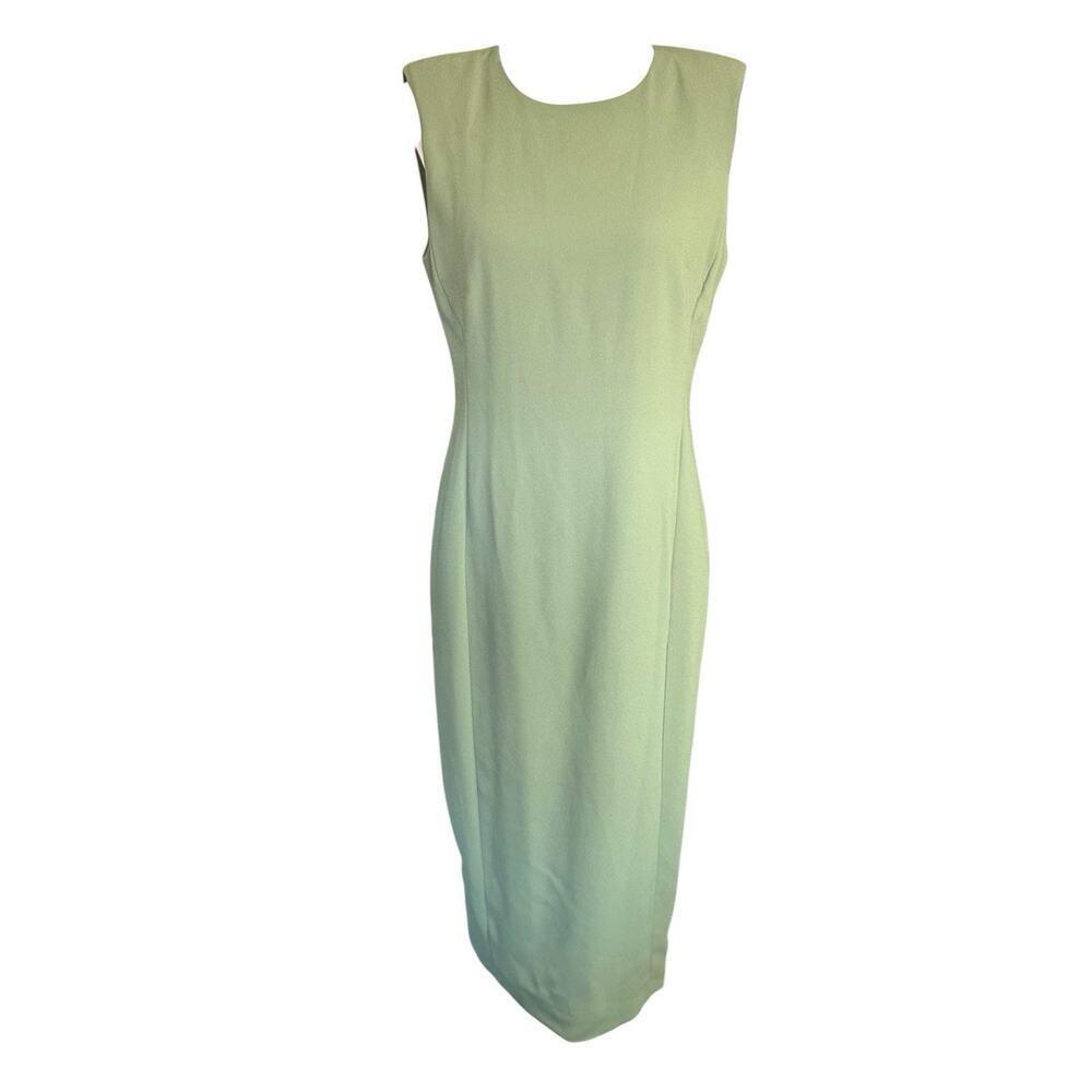 J Crew GREEN Sleeveless sheath dress in drapey crepe BW164 Fairycore OfficeSiren